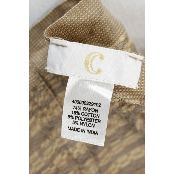 Charming Charlie Infinity Scarf Metallic Gold Tan Pattern Texture Boho Chic - Picture 9 of 11